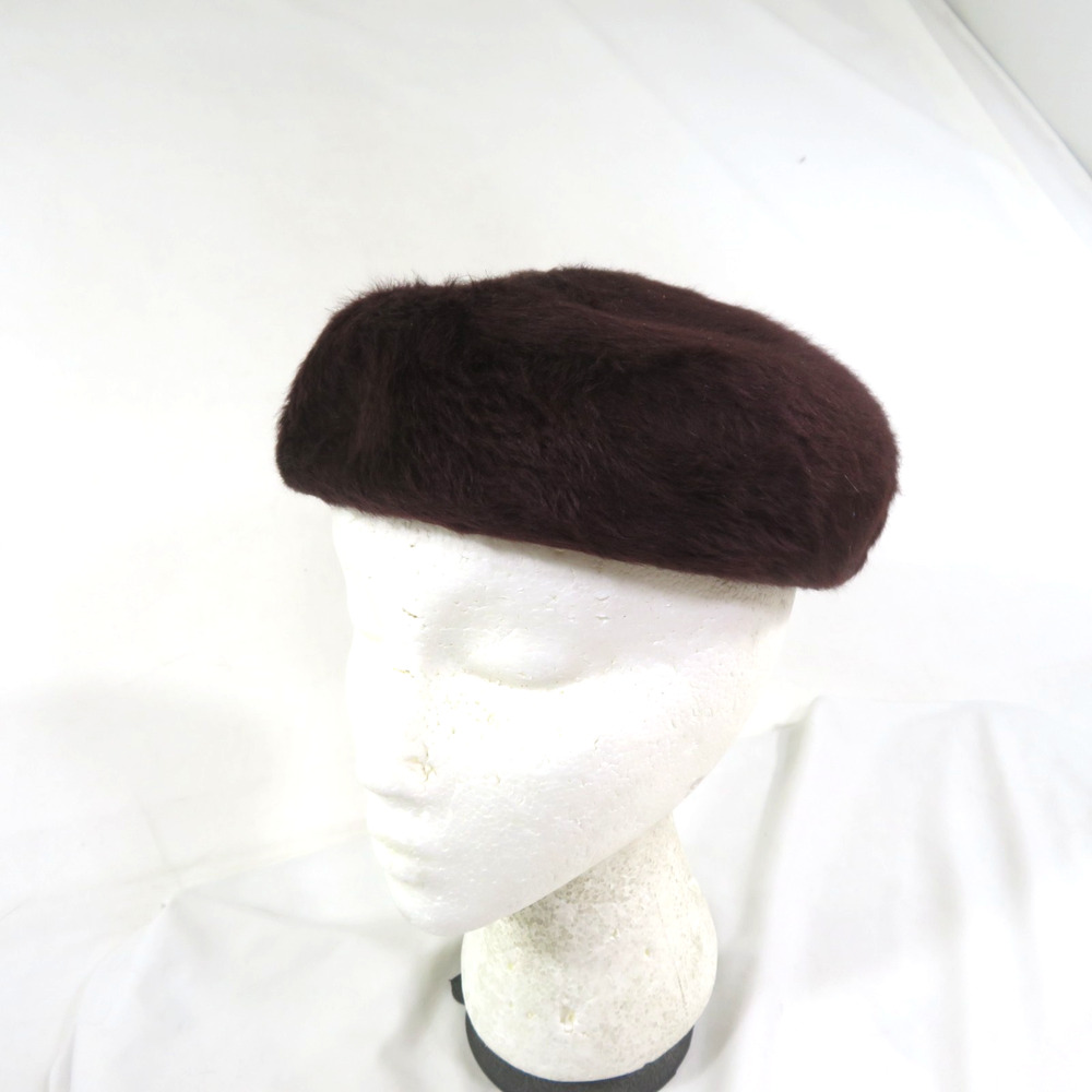 Mon Etoile Hat Henry Pollak Inc Brown Made in Italy 1940s Vintage 22 Faux Fur